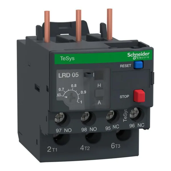 Lämpörele Schneider Electric TeSys LRD LK5 ja LK10 LRD05 0,63-1A LK.10A