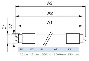 LED-valoputki T8 Philips Master LEDtube VLE - LED-VALOPUTKI T8 MASTER VLE UN 1500MM UO 23W 865 T8 3700LM