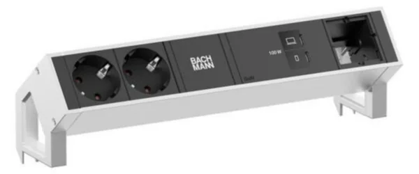 Pistorasiapaneelit DESK 2 Bachmann 2X PR +USB C/C 100W+CM