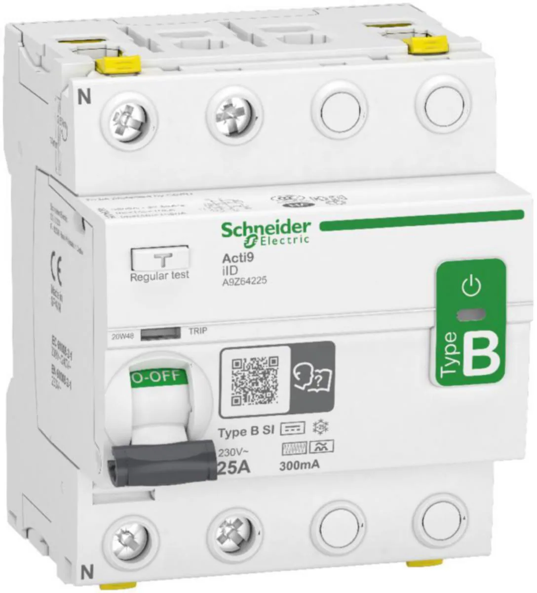 Vikavirtasuojakytkin Schneider Electric Acti 9 RCCB B SI 25A 2P 300MA