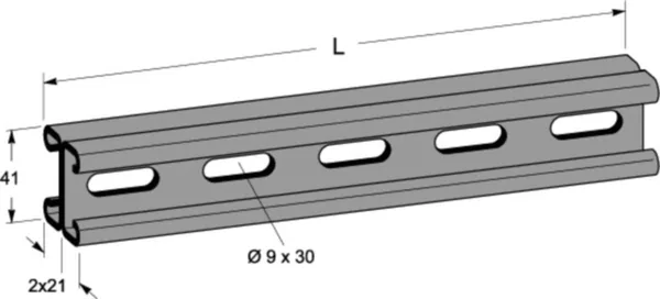 Kaksoisankkurikisko MP-Bolagen MP-DV 2x21x41mm