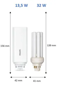 LED-pistokantalamppu Philips CorePro - LED-PISTOKANTALAMPPU COREPRO GX24Q-3 840 14W PLT 4P HF/230V