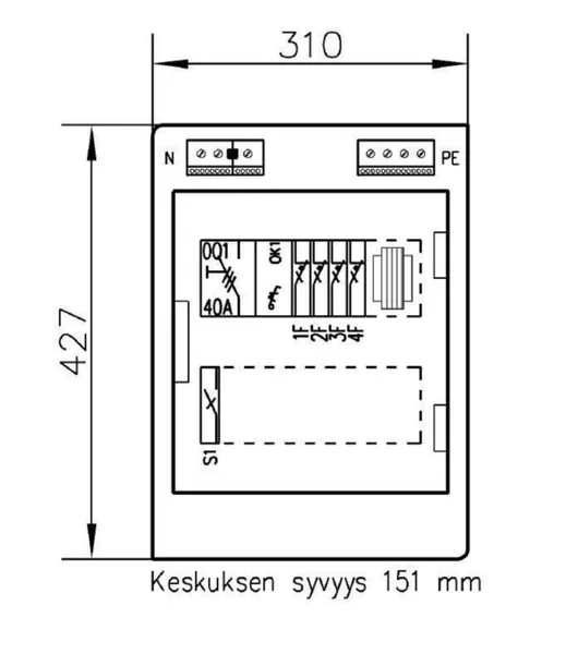 Huolto-/ohituskytkin UTU ITYS BASSET HUOLTO/OHITUSKYTKI UPS-OHITUSKESKUS 230VAC 10KVA