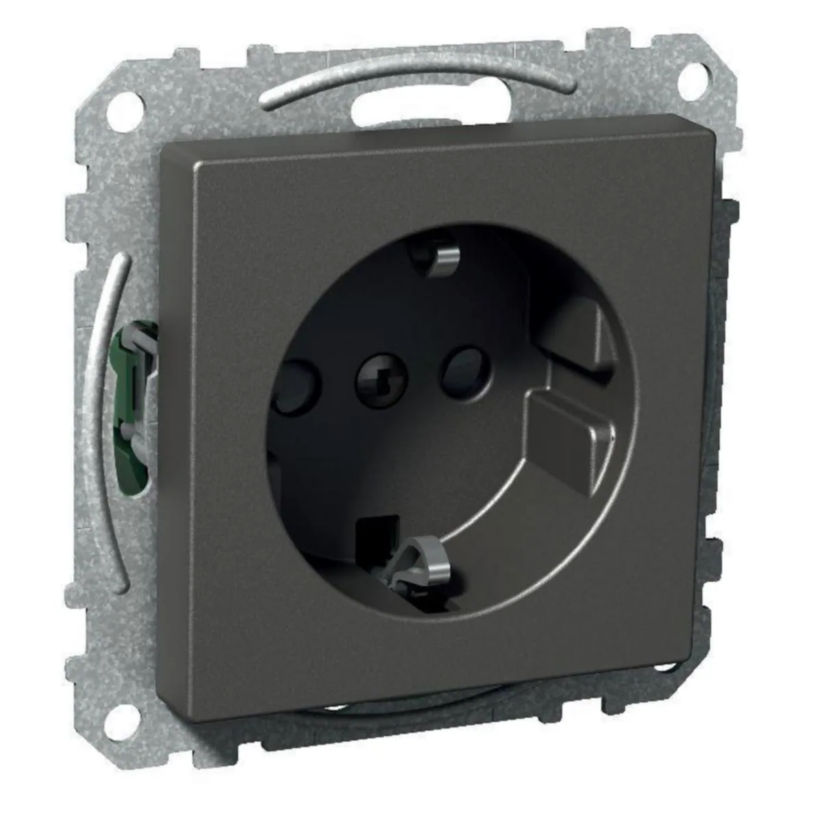Pistorasia Schneider Electric Exxact 1-osaiset keskiölevyllä 1S/16A/IP21 0X UKJ ANT – antrasiitti