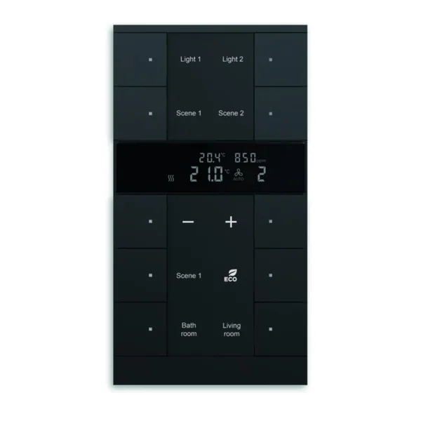 Huonetermostaatti KNX ABB 10-gang RTC CO2 rh% blk