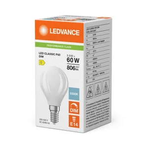 Pienkupulamppu Ledvance Performance Classic P - PIENKUPULAMPPU LEDVANCE CLP 5,9W/865 806LM E14 DIM FR