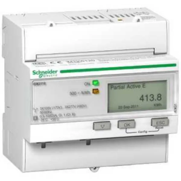 Energiamittari Schneider Electric Acti 9 iEM3000-sarja MID IEM3110 KWH-MITTARI 63A PULSSI