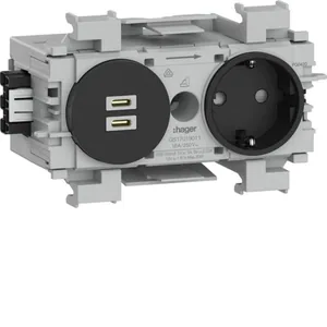 Kanavapistorasia Hager Ecoline - KANAVAPISTORASIA ECOLINE GS1701 PR + USB C-C HF MUS