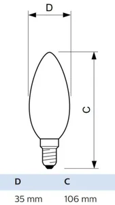 Kynttilälamppu Philips CorePro - KYNTTILÄLAMPPU COREPRO ND5-40W E14 865 FR 470LM
