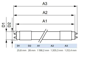 LED-valoputki T8 Philips Master LEDtube - LED-VALOPUTKI T8 MASTER LEDTUB T8 L1200 830 2000LM 11W EM230V
