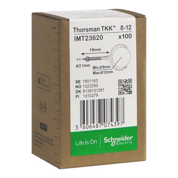 Lyöntikiinnike Schneider Electric Thorsman TKK Naulalla 8-12 2.1X18MM VA