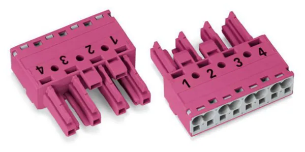 Pistoliitin Wago Winsta Midi 4-nap NAARASLIITIN PINKKI