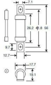 Putkisulake erikoisnopea Bussmann uR/aR BS88 - PUTKISULAKE ERIKOISN BUSSMANN BS88 240V AC/150V DC 100A