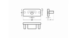 Valoprofiili ELIFE Pinta10 lisätarvike päätykappale - MEKAANINEN LISÄTARVIKE ELIFE PÄÄTYKAPPALE MUS LÄPIVIENTI