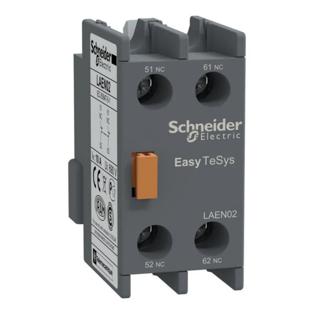 Apukosketin Schneider Electric Easy TeSys LAEN02, 2NC, LC1E/CAE