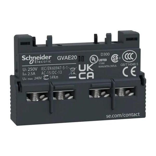 Apukosketin Schneider Electric TeSys GV GVAE20 2SU