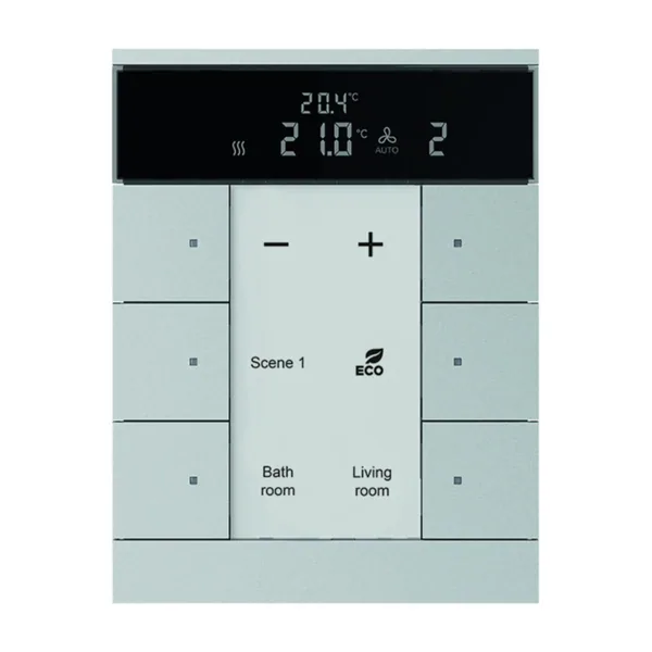 Huonetermostaatti KNX ABB 6-gang RTC alu