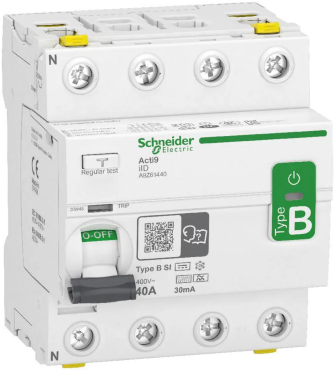 Vikavirtasuojakytkin Schneider Electric Acti 9 RCCB B SI 40A 4P 30MA