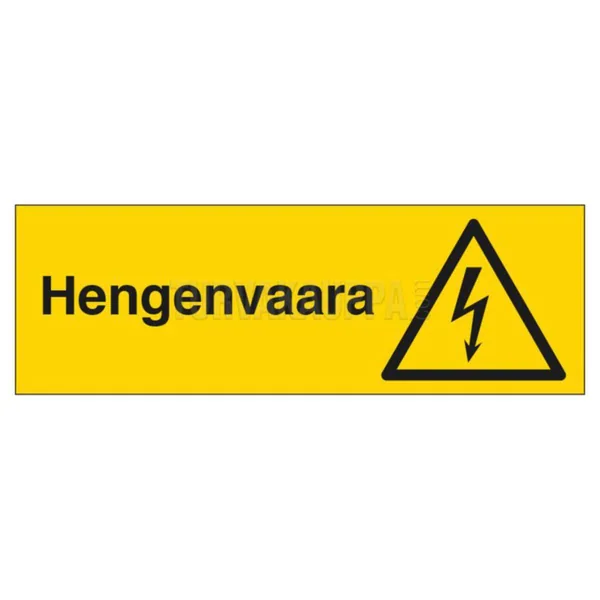 Merkintäkilpi Alumiini HENGENVAARA (VAAKA