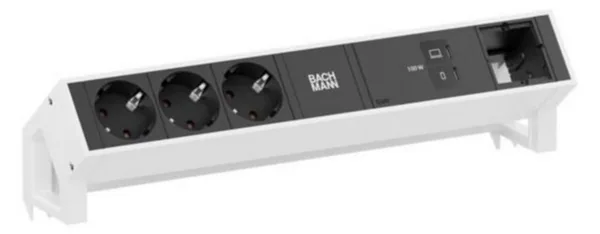 Pistorasiapaneelit DESK 2 Bachmann 3X PR +USB C/C 100W+CM