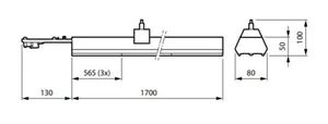 Runkovalaisin Philips CoreLine trunking - RUNKOVALAISIN CORELINE LL217X 80S/840 1X PSU BV WB