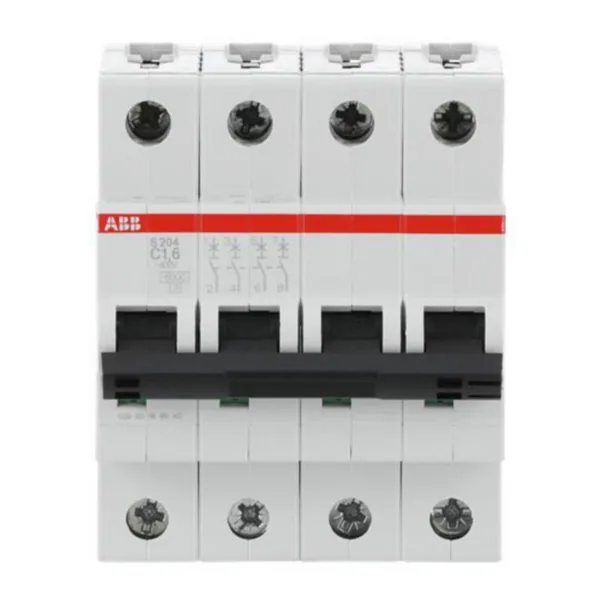 Johdonsuojakatkaisija ABB S200 C-käyrä 4-nap S204-C1.6 C1.6A