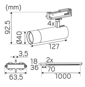 Kohdevalaisin Hide-a-lite Optic Track - KOHDEVALAISIN OPTIC TRACK IP20 390LM 5,4W 27/3K WH KIT