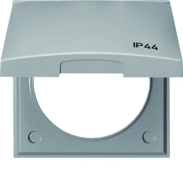 Peitelevy Hager Integro Flow 1f IP44 w. lid gray