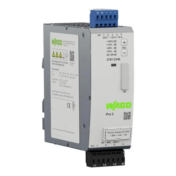 Teholähde Wago Pro 2 24 VDC 10 A, 3-VAIHE