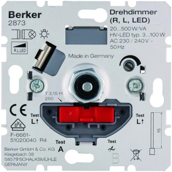 Valonsäädin Hager S.1 2873 20-500W RL/LED UR