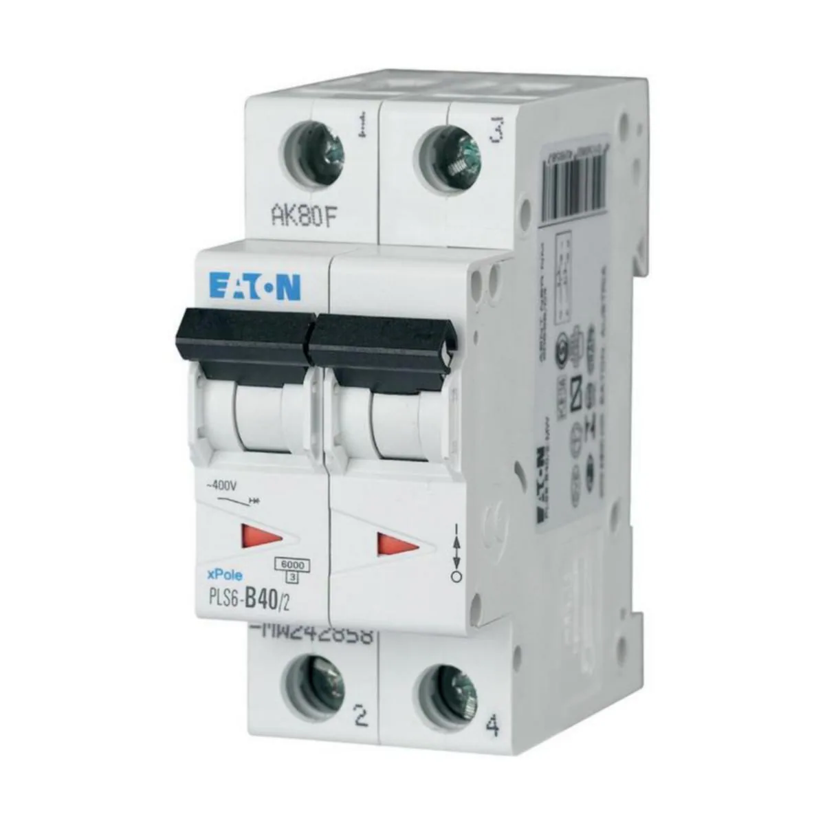 Johdonsuojakatkaisija Eaton Xpole PLS6-D40/2, 6KA 2-NAP. D 40A