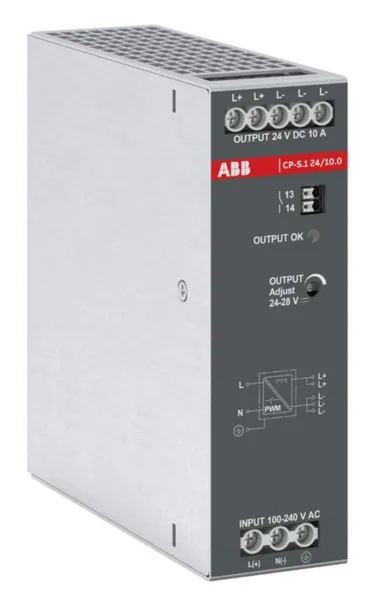 Teholähde ABB CP-S-sarja CP-S.1 24/10.0,LÄHTÖ:24VDC/10A