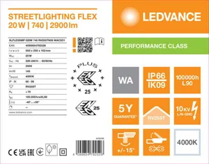 Katuvalaisin Ledvance Streetlight Flex - KATUVALAISIN STREETLIGHT FLEX SL FLEX 20W 740 RV25ST 2900LM