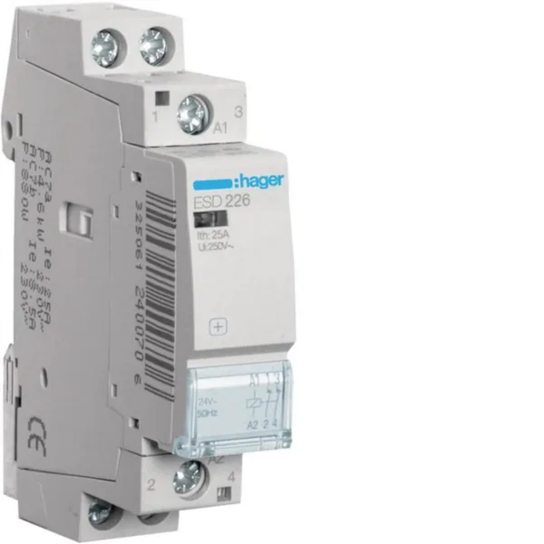 Kontaktori Hager ESD226 2A 25A K.24VAC