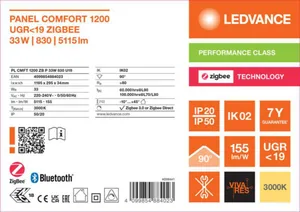 Moduulivalaisin Ledvance Panel PFM Comfort GEN2 1200 - MODUULIVALAISIN PANEL PFM PL CMFT 1200 33W 830 MP ZIGBEE