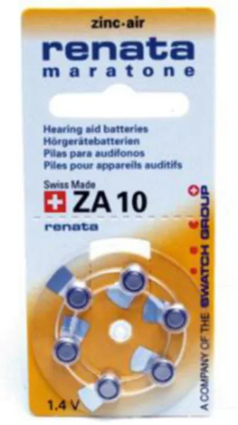 Paristo kuulokoje Renata ZA10. PR70 /BP6 1.4V/100mAh