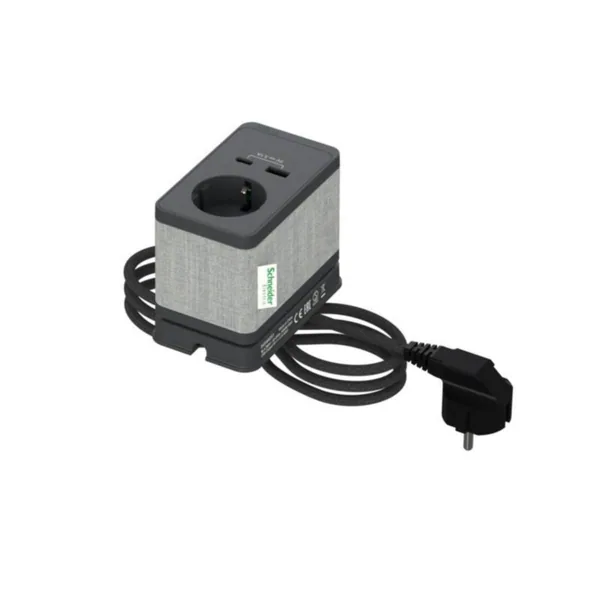 Pöytäyksikkö Schuko+USB Schneider Electric Unica System+ tekstiilipinta, PÖYTÄYKS. S SCHUKO+USBA/C ANTR