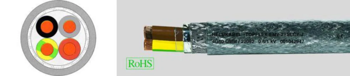 Ohjauskaapeli Helukabel Topflex® -EMV-2YSLCY-J - OHJAUSKAAPELI HELUKABEL TOPFLEX-EMV-2YSLCY-J 4G4