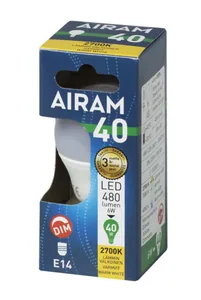 Pienkupulamppu Airam Led OP45 pahvipakkaus - PIENKUPULAMPPU AIRAM LED P45 827 470lm E14 DIM OP