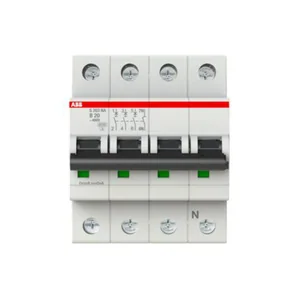 Johdonsuojakatkaisija ABB S200 B-käyrä 4-nap 3L+N - JOHDONSUOJAKATKAISIJA S200 S203-B20NA 4-NAP B20A