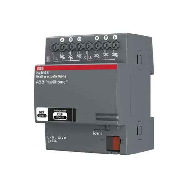 Lähtöyksikkö lämmitin ABB-free@home venttiilinohjaus LÄHTÖYKS ABB FREEHOME 6X160MA H T DIN