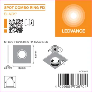 Mekaaninen lisätarvike Ledvance SPOT - MEKAANINEN LISÄTARV. LEDVANCE SP CBO RING FIX SQUARE BK
