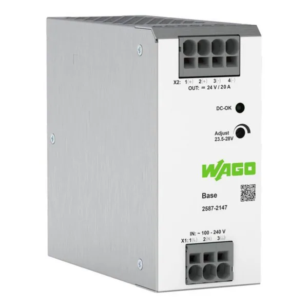 Teholähde Wago 1-vaihe Base 24 VDC 20 A