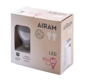 Vakiolamppu Airam Led Kampanja - VAKIOLAMPPU LED KAMPANJA A60 827 806lm E27 FR 2BX