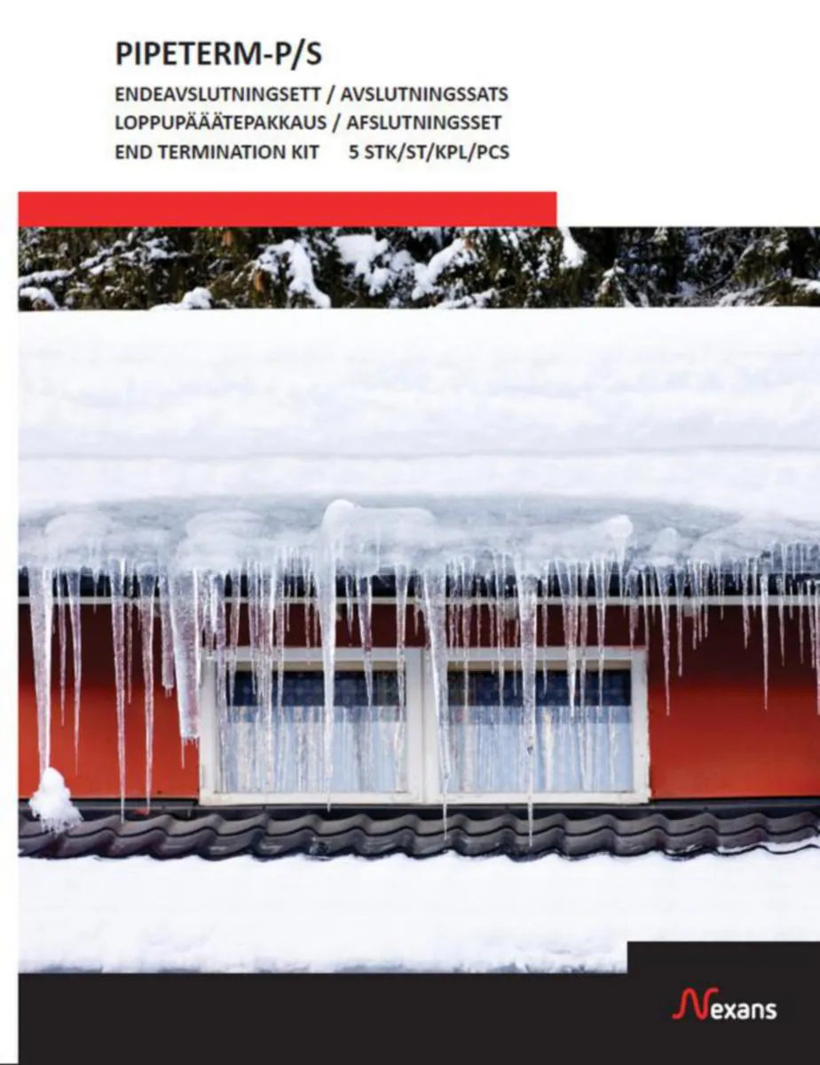 Asennus-/kytkentätarvike Nexans Defrost Gutter - ASENNUS-/KYTKENTÄTARV. NEXANS DEFROST GUTTER LOPPUPÄÄTE 5KPL