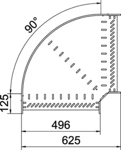Kulmakappale OBO KTS RB - KULMAKAPPALE KTS RB 90 650 FS, KAARI 90°