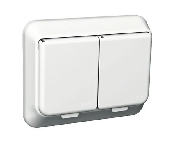 Pistorasia Schneider Electric Exxact 2-osainen kannella IP44 2S/16A/IP44 2X UPJ VAL