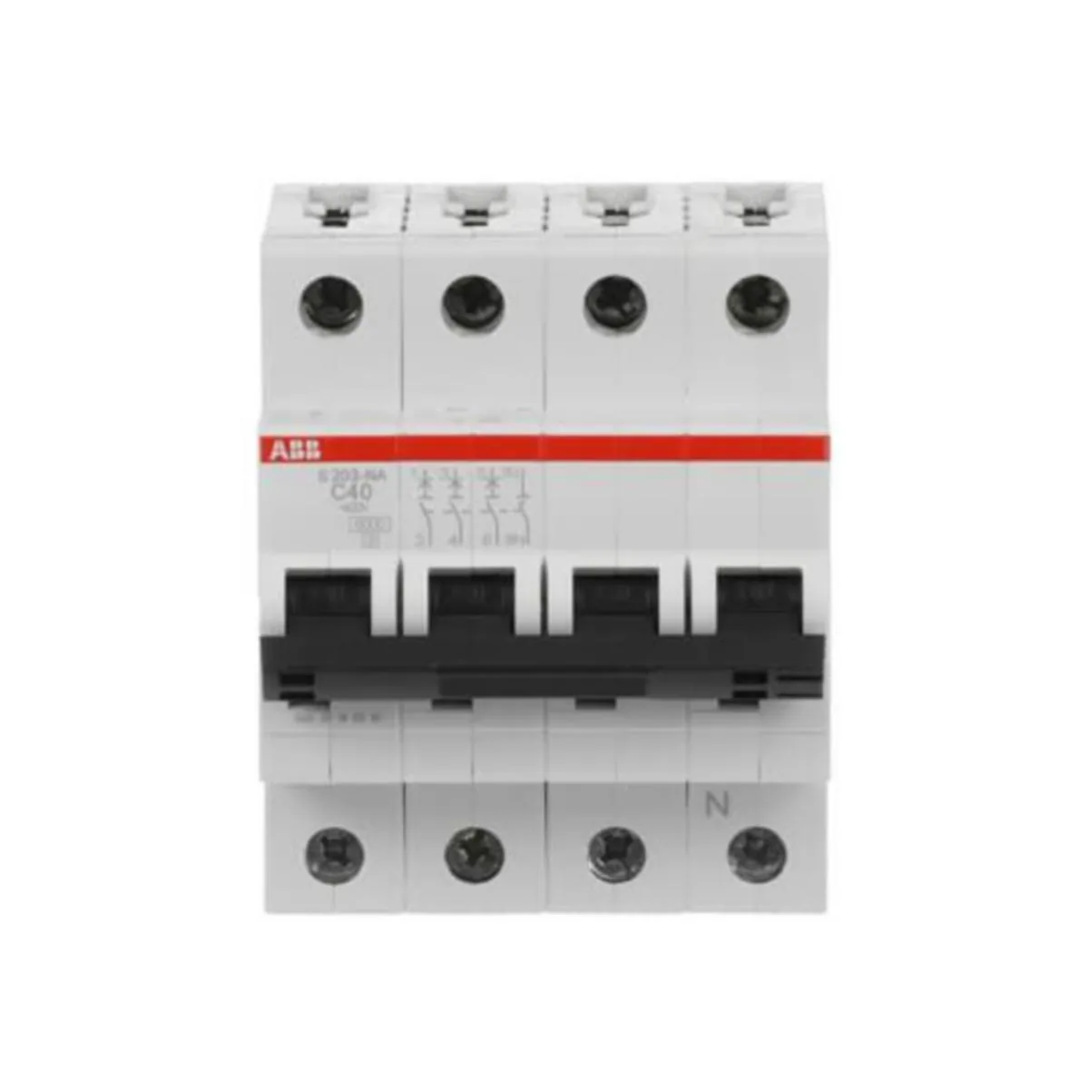 Johdonsuojakatkaisija ABB S200 C-käyrä 4-nap 3L+N S203-C40NA C40A