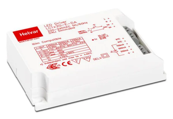 LED-liitäntälaite Helvar LC1X30-E-DA & LC1X30 SR