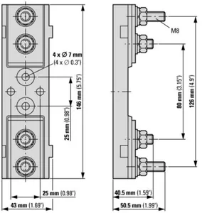Kahvavarokealusta Bussmann - KAHVAVAROKEALUSTA BUSSMANN PULTTI 80MM DIN 43653